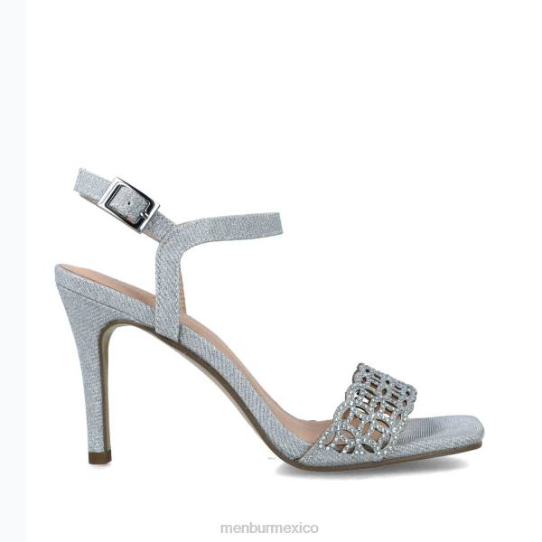 sandalias Menbur auriga plata mujer 04JD2689