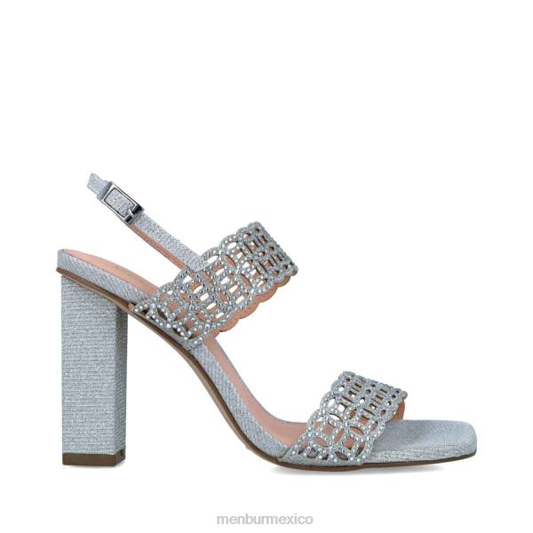 sandalias Menbur auriga plata mujer 04JD2849