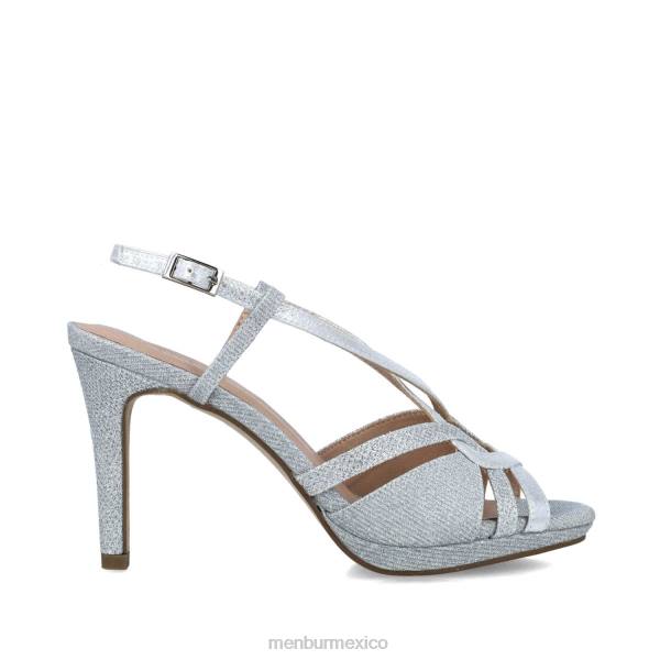 sandalias Menbur berenice coma plata mujer 04JD2846