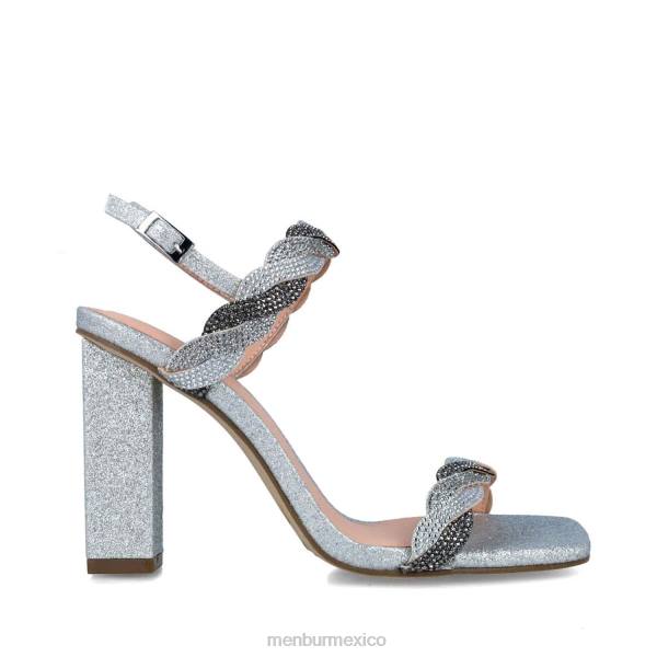 sandalias Menbur capella plata mujer 04JD2881
