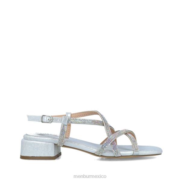 sandalias Menbur cisne plata mujer 04JD2651