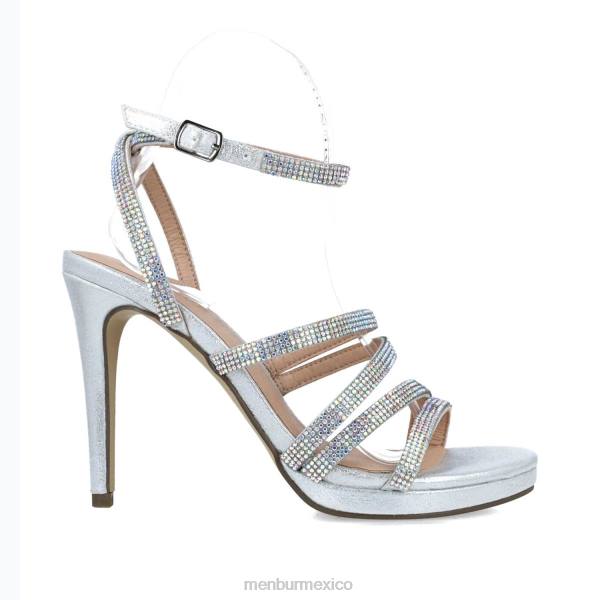 sandalias Menbur cisne plata mujer 04JD2696