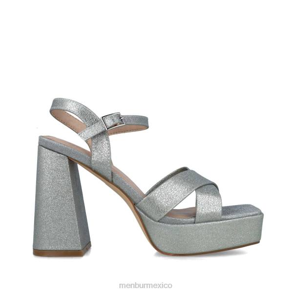 sandalias Menbur octantis plata mujer 04JD2718