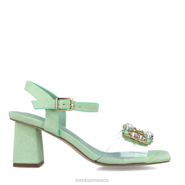 sandalias Menbur pavo verde mujer 04JD2817