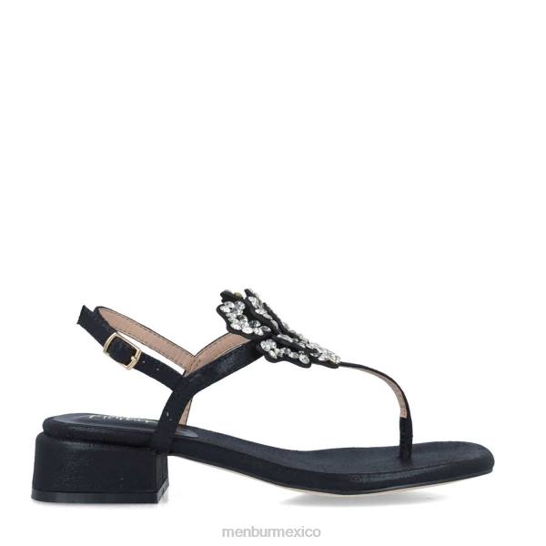 sandalias Menbur retículo negro mujer 04JD2655