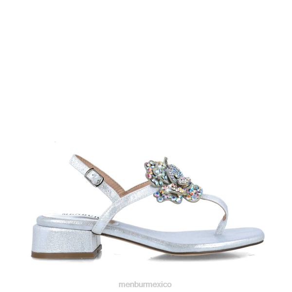 sandalias Menbur retículo plata mujer 04JD2654