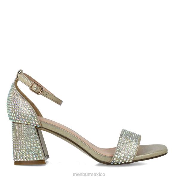 tacones medios y bajos Menbur aguamarina oro mujer 04JD1653