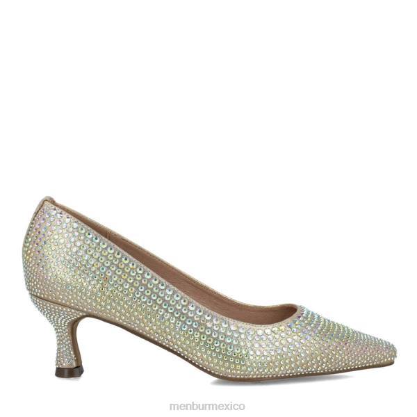 tacones medios y bajos Menbur aguamarina oro mujer 04JD1665