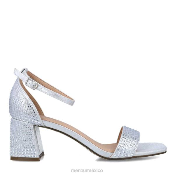 tacones medios y bajos Menbur aguamarina plata mujer 04JD5673